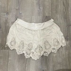AEO White Boho Shorts